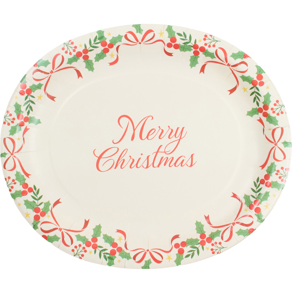 Pack of 4 Christmas Bow Platters Image 1