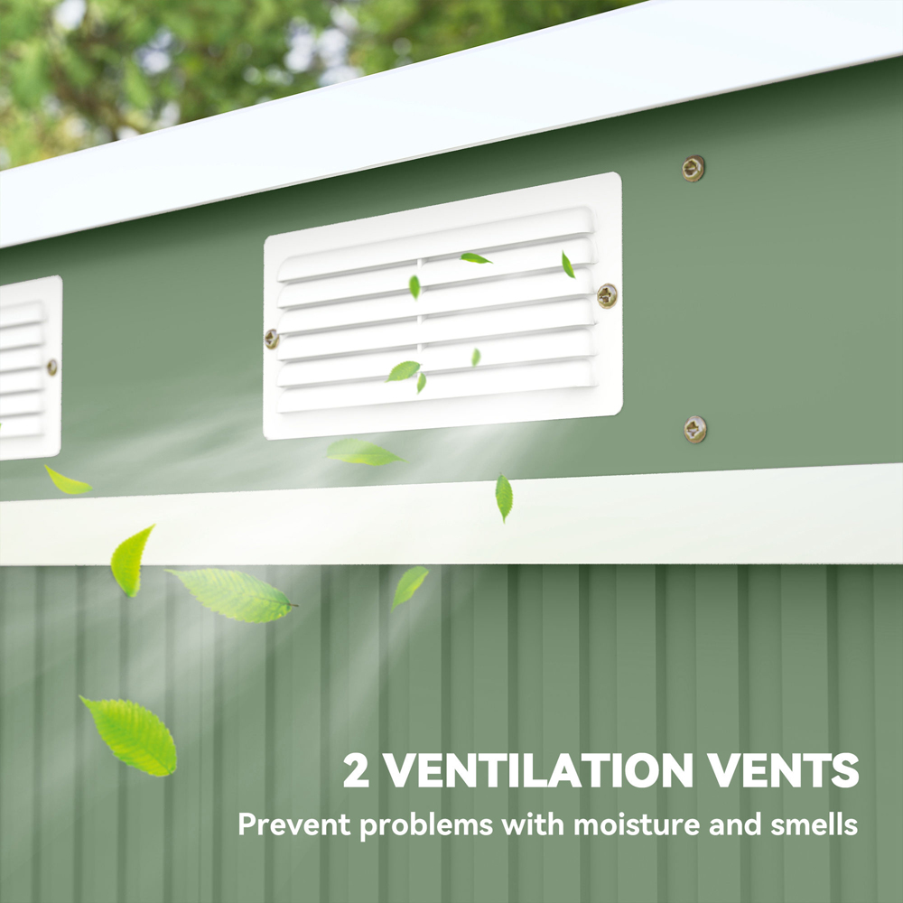 Outsunny 7 x 4ft Green Metal Pent Garden Shed Image 7