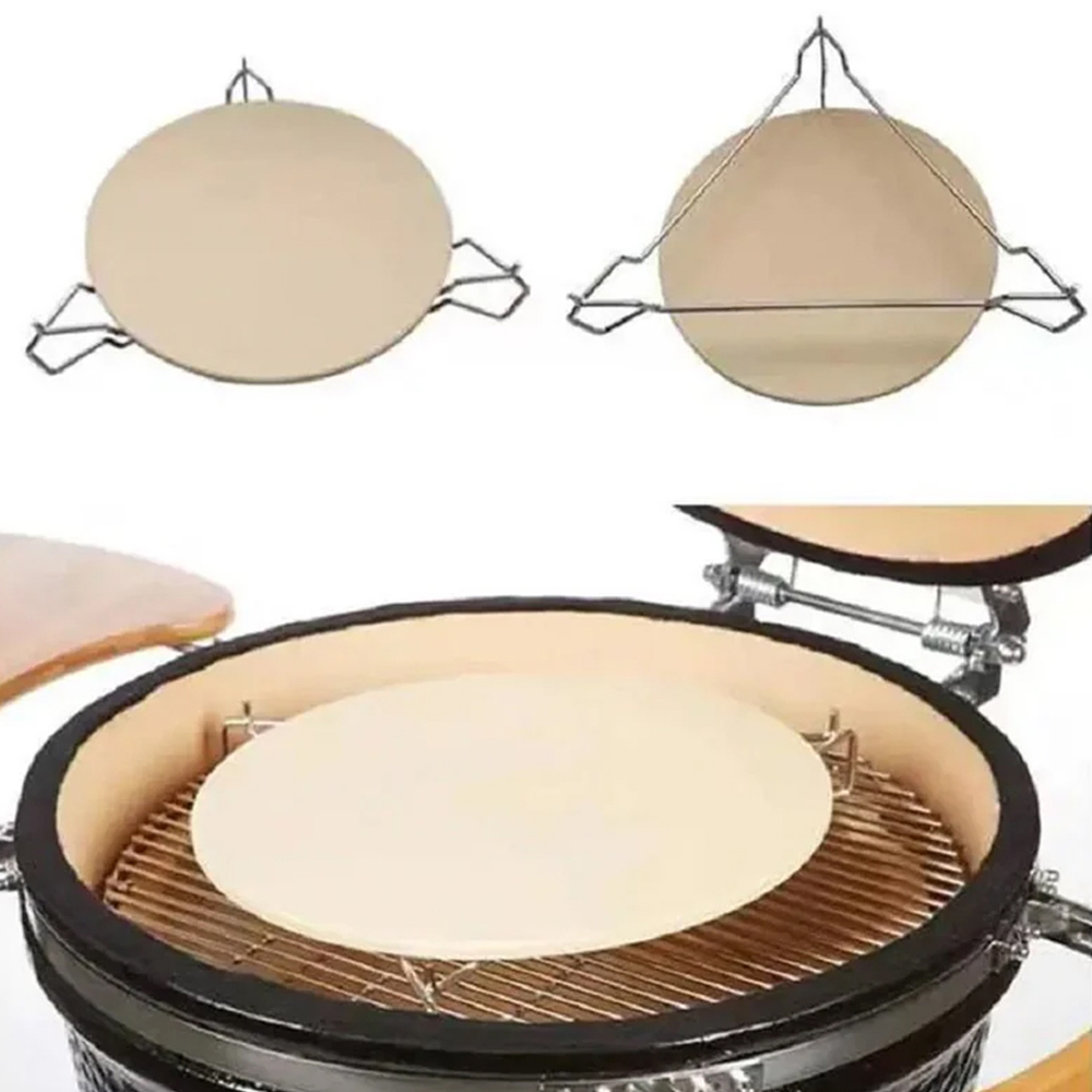 MonsterShop Elevator and Heat Deflector 3 in 1 Pizza Stone for Kamado BBQ Oven 18 inch Image 5