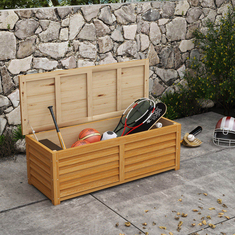 Outsunny 292L Light Brown Outdoor Storage Box Image 2