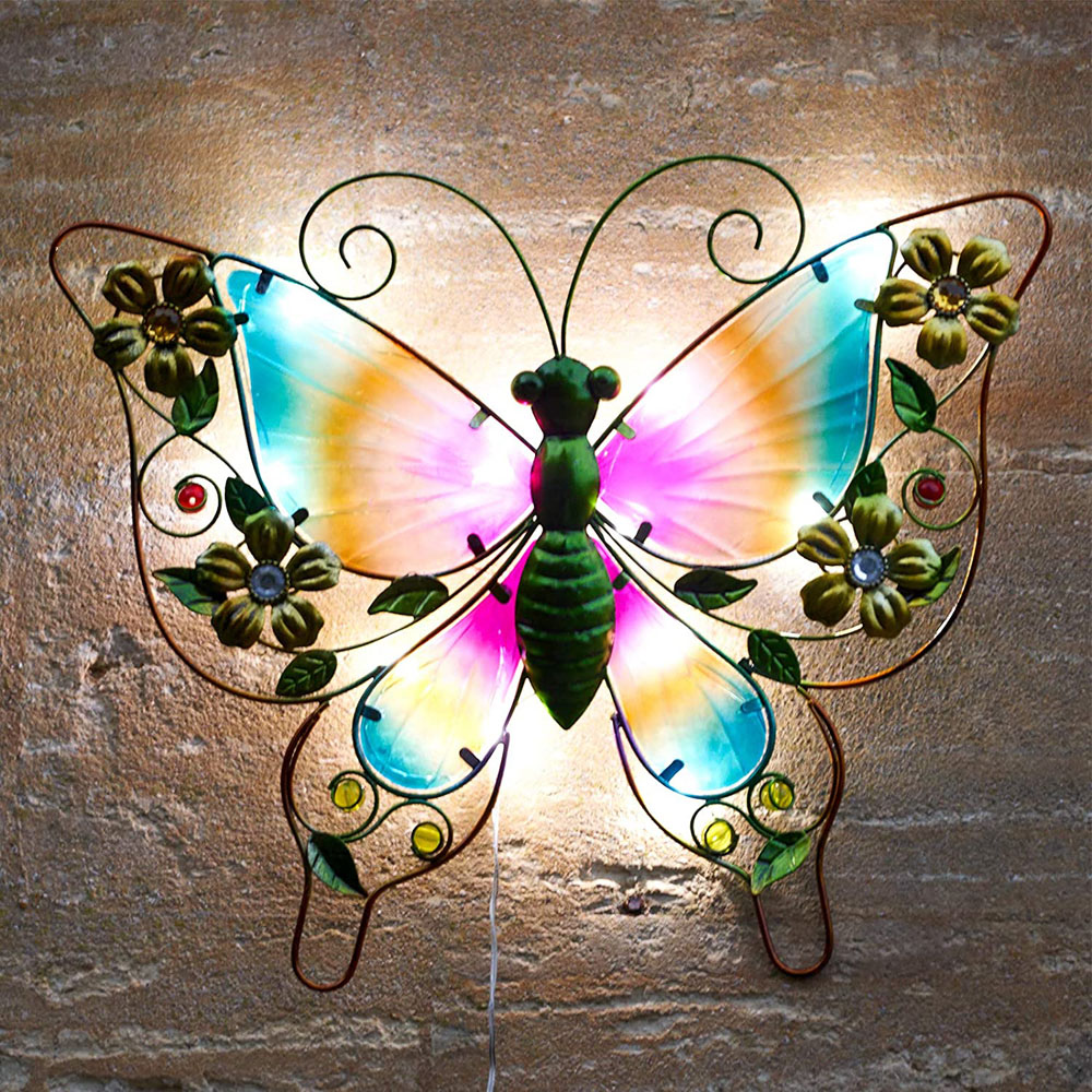 wilko Butterfly Wall Art Solar Wall Light Image 4