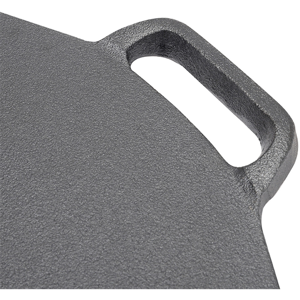 Living and Home 38 x 32cm Pre-Seasoned Cast Iron BBQ Flat Griddle Pan Image 5