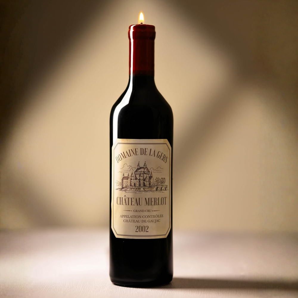 Marco Paul Real Size Wine Bottle Wax Candle 29cm Image 3