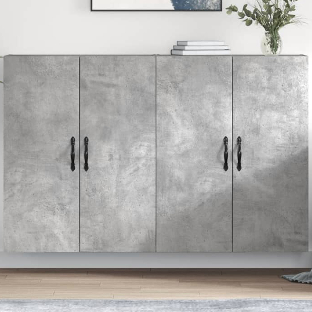 vidaXL 2 Door Concrete Grey Wall Mounted Cabinet 2 Pack Image 1