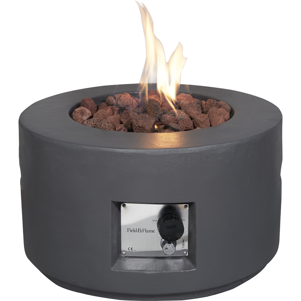 Field & Flame Canna Grey Cylinder Style Gas Fire Pit 45000 BTU Image 3