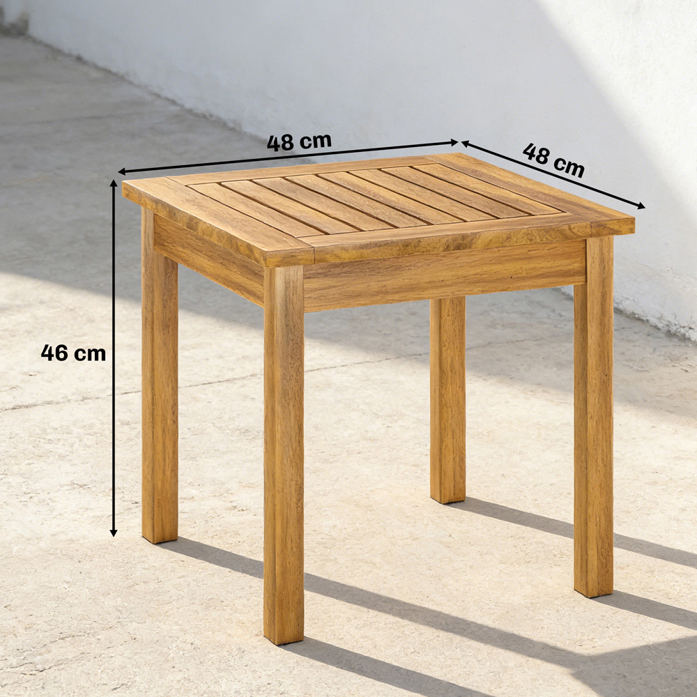 Outsunny Natural Wood Square Outdoor Coffee Table Image 9