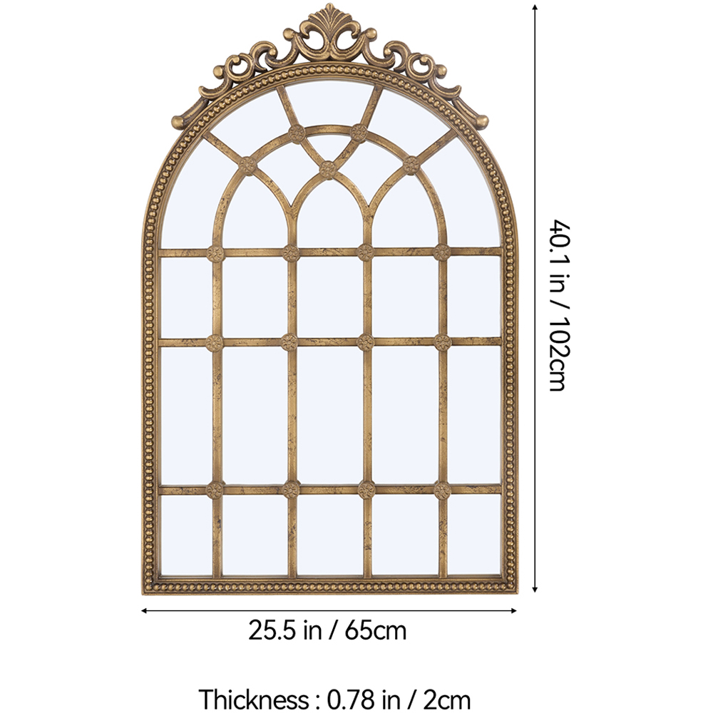 Living and Home Gold Arched Vintage Wall Mirror 102 x 65cm Image 8
