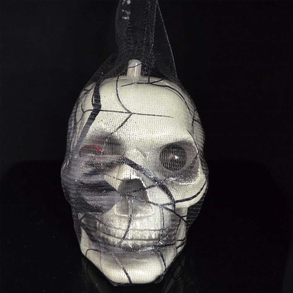 Shatchi Halloween Spider Web with LED Skull Decoration Image 2