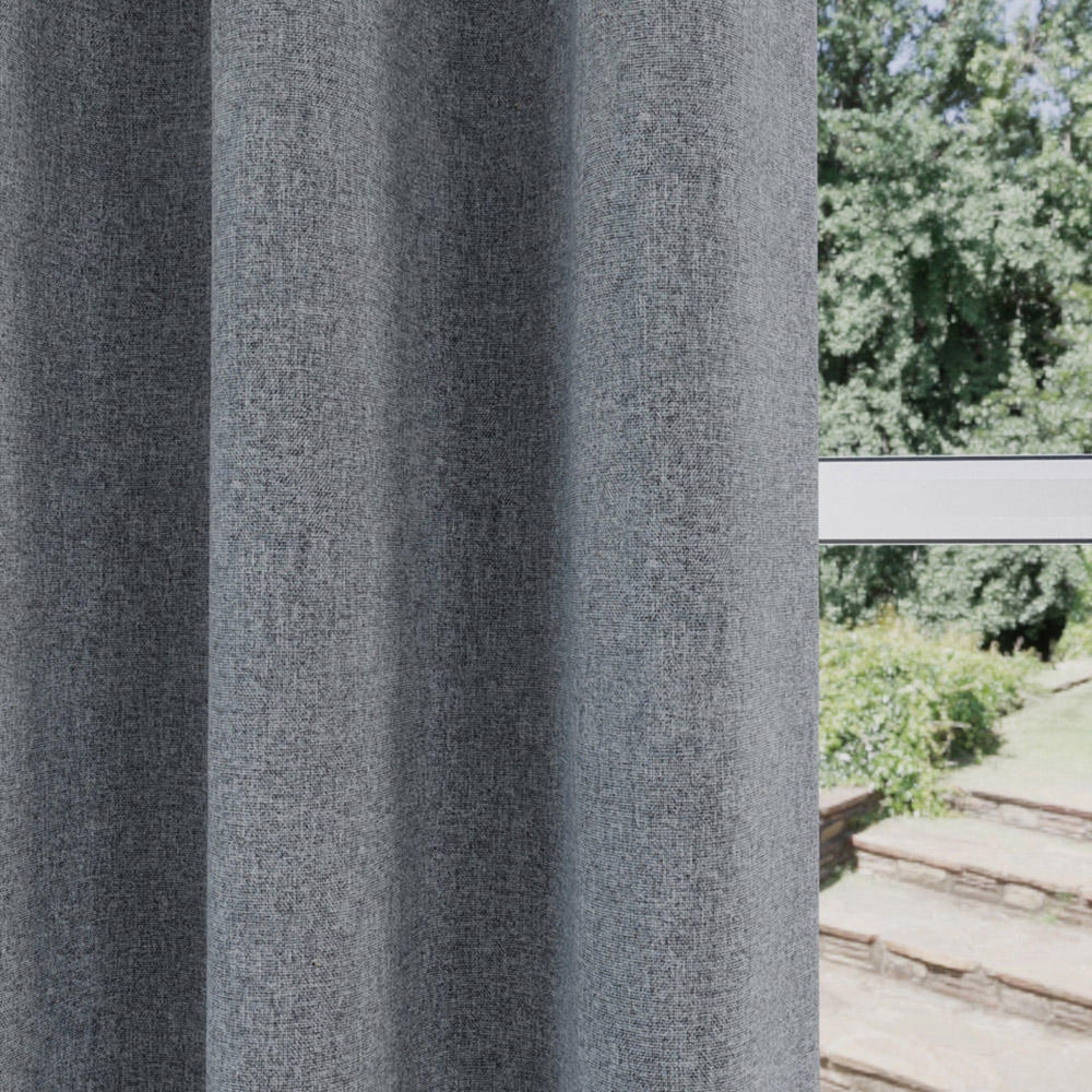 Enhanced Living Dallas Grey Thermal Blackout Pencil Pleat Curtains 229 x 274cm Image 3