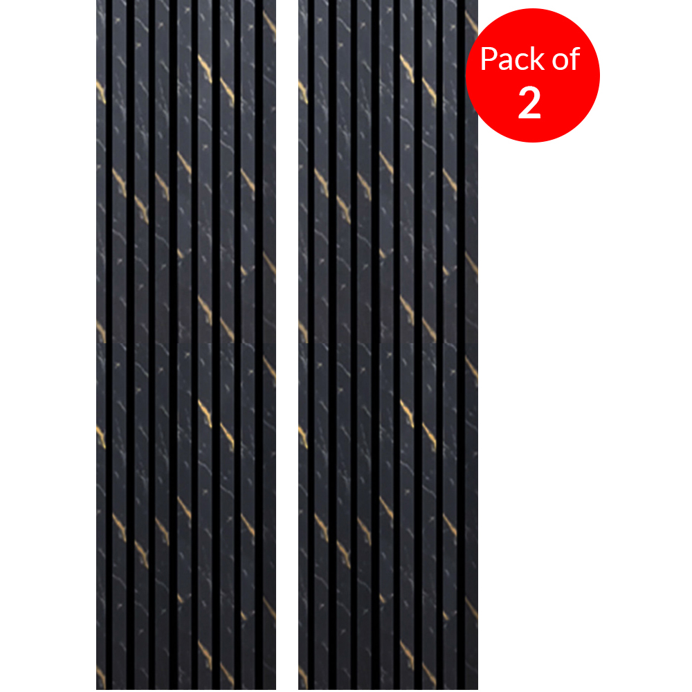 Britwall Black and Gold Marble Design Linear Acoustic Wall Panel 2400 x 600 x 21mm 2 Pack Image 3