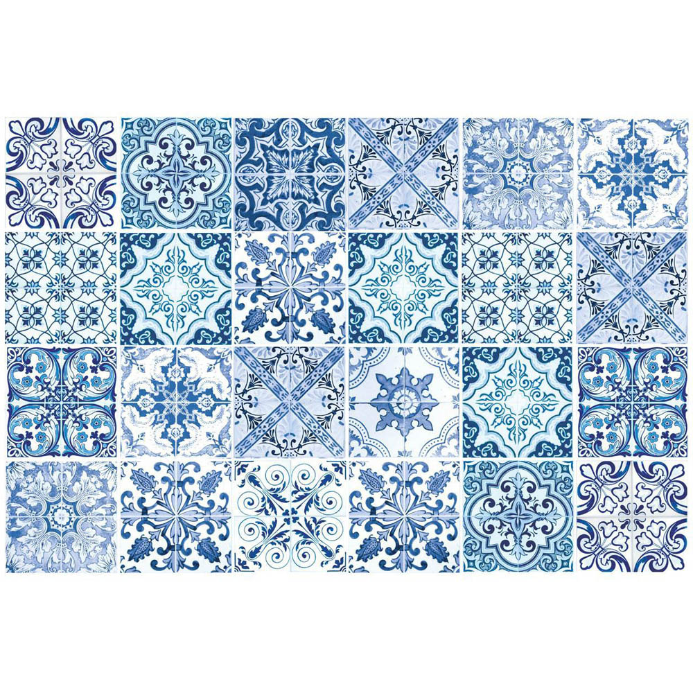 Walplus Blue Turkish Mediterranean Tile Sticker 24 Pack Image 2