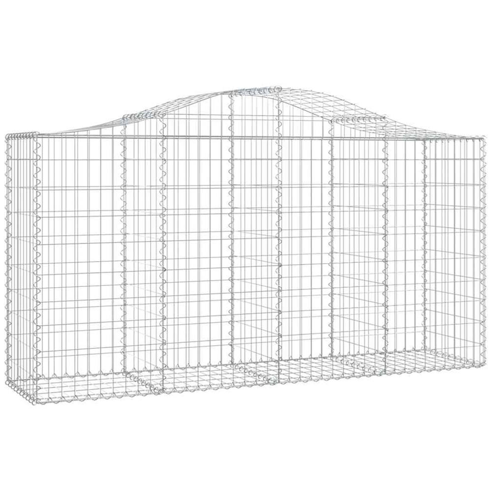 vidaXL Silver Galvanised Iron Arched Gabion Basket 200 x 50 x 100/120cm 18 Pack Image 1