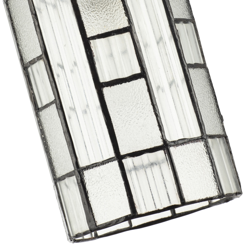 Happy Homewares Cylindrical Frosted and Ribbed Panel Tiffany Shade Image 3