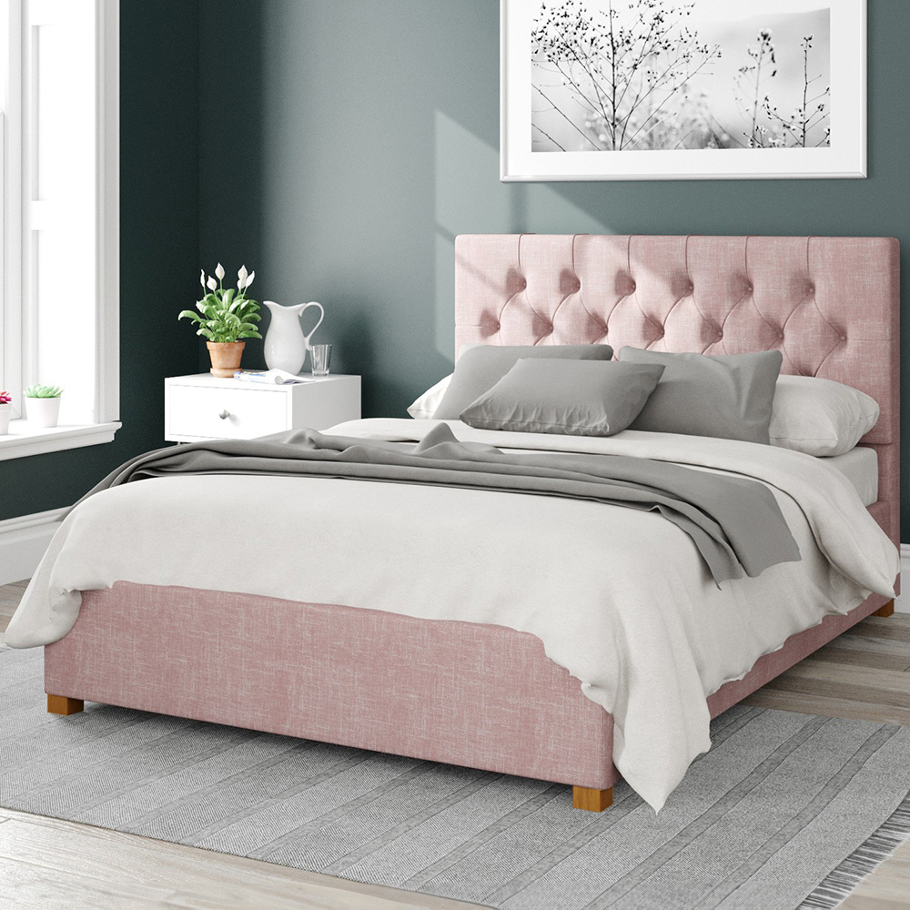 Aspire Olivier Super King Tea Rose Pure Pastel Cotton Ottoman Bed Image 1