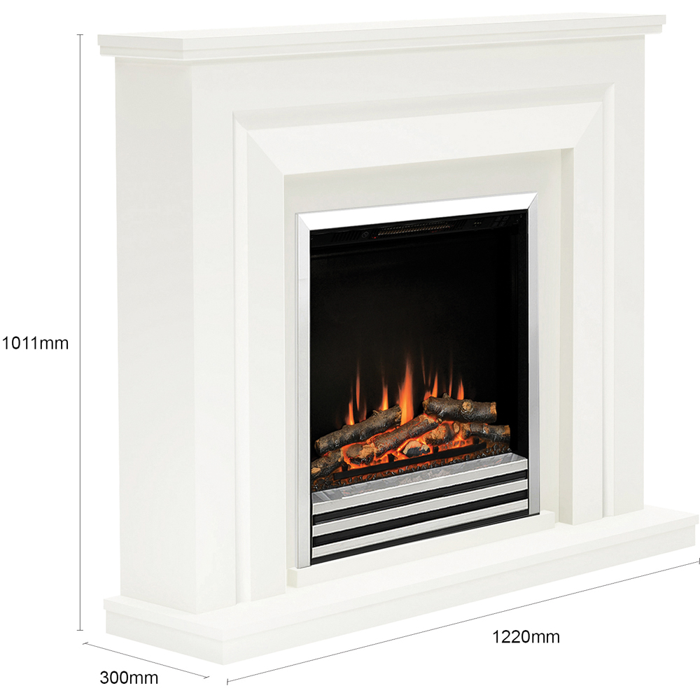Be Modern Whitham Stone and Anthracite Timber Electric Fireplace Suite 48 inch Image 5