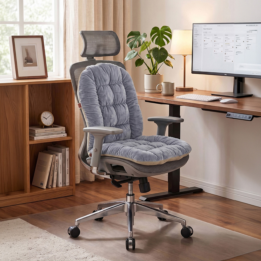 Living and Home Smoke Grey Quilted Seat and Back Cushion Image 7
