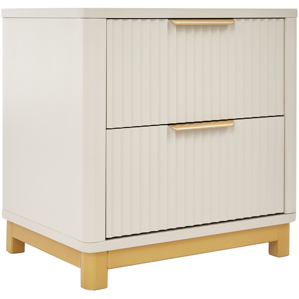 Molino 2 Drawer White Bedside Table Image 2