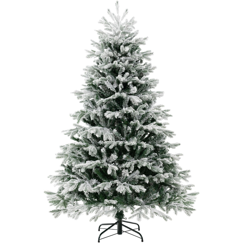 Costway Pre Lit Flocked Warm White LED Artificial Christmas Tree 6ft Image 3