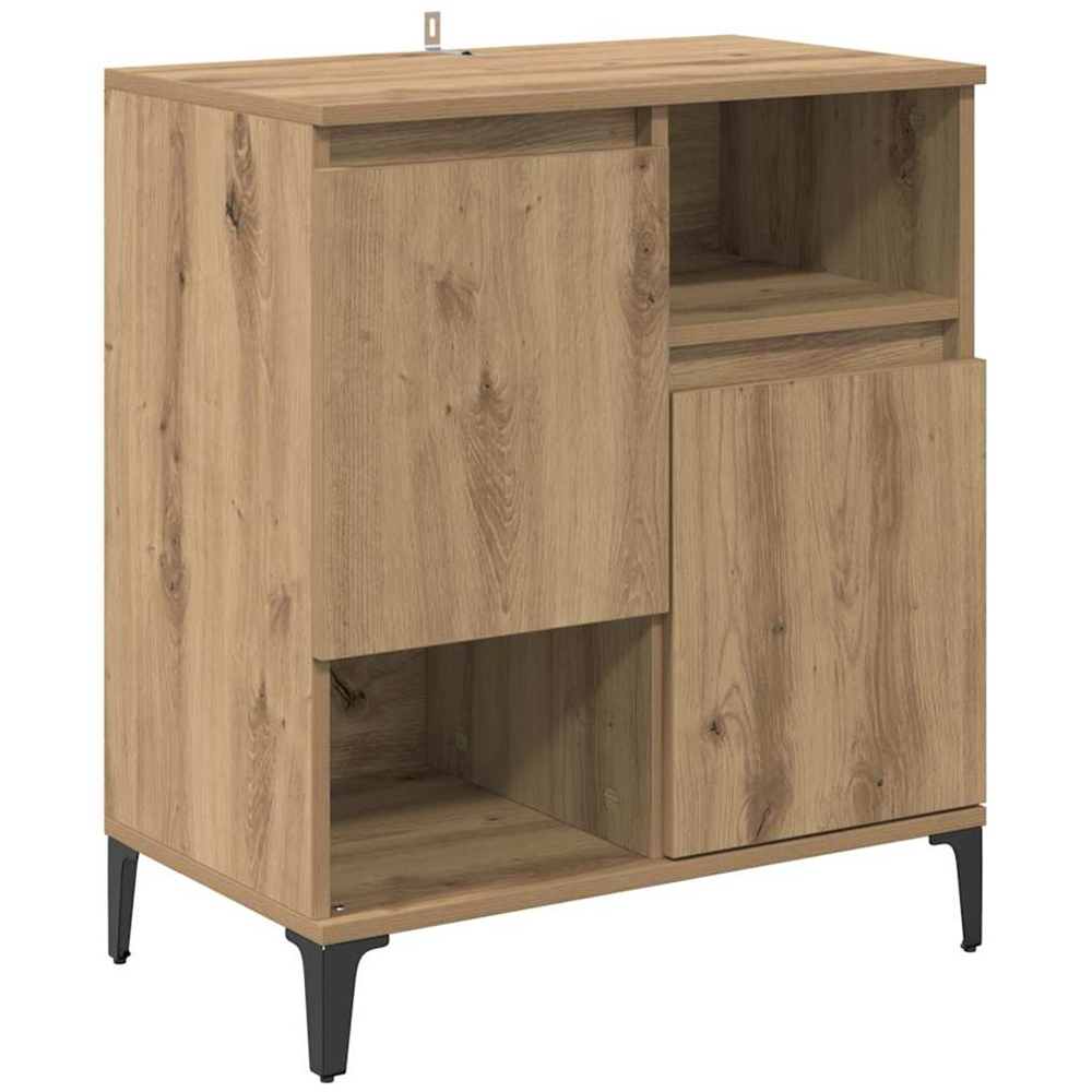vidaXL 2 Door 2 Shelf Artisan Oak Compact Sideboard Set of 3 Image 4