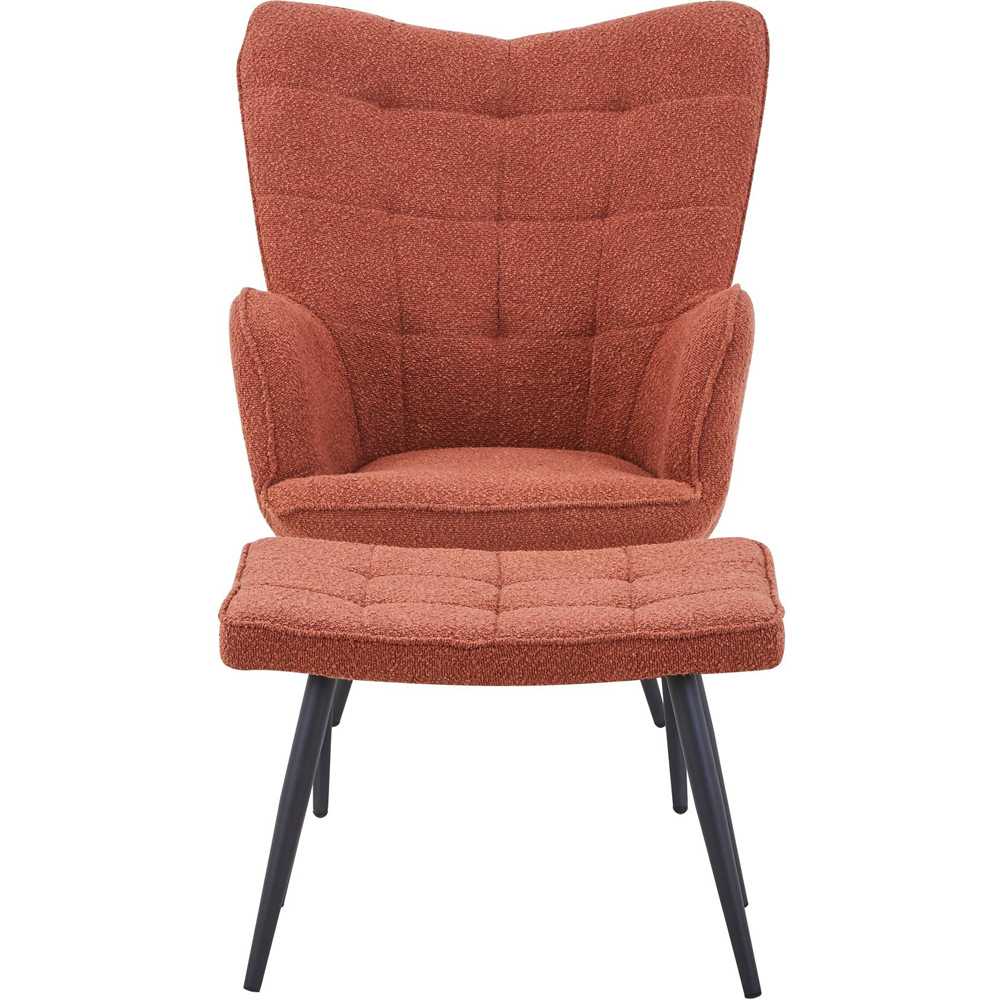 Paris Boucle Copper Armchair and Footstool Set Image 3