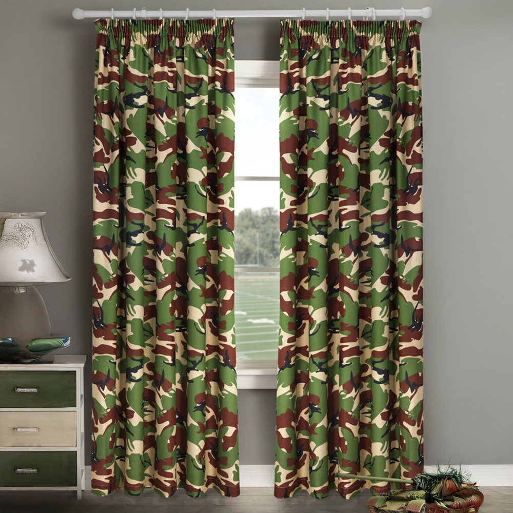 Velosso Camouflage Green Curtain 66 x 72cm Image 1