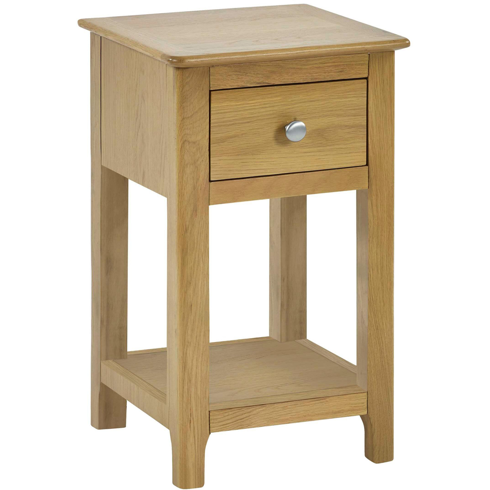 Julian Bowen Somerset Single Drawer Single Shelf Oak Compact Bedside Table Image 2