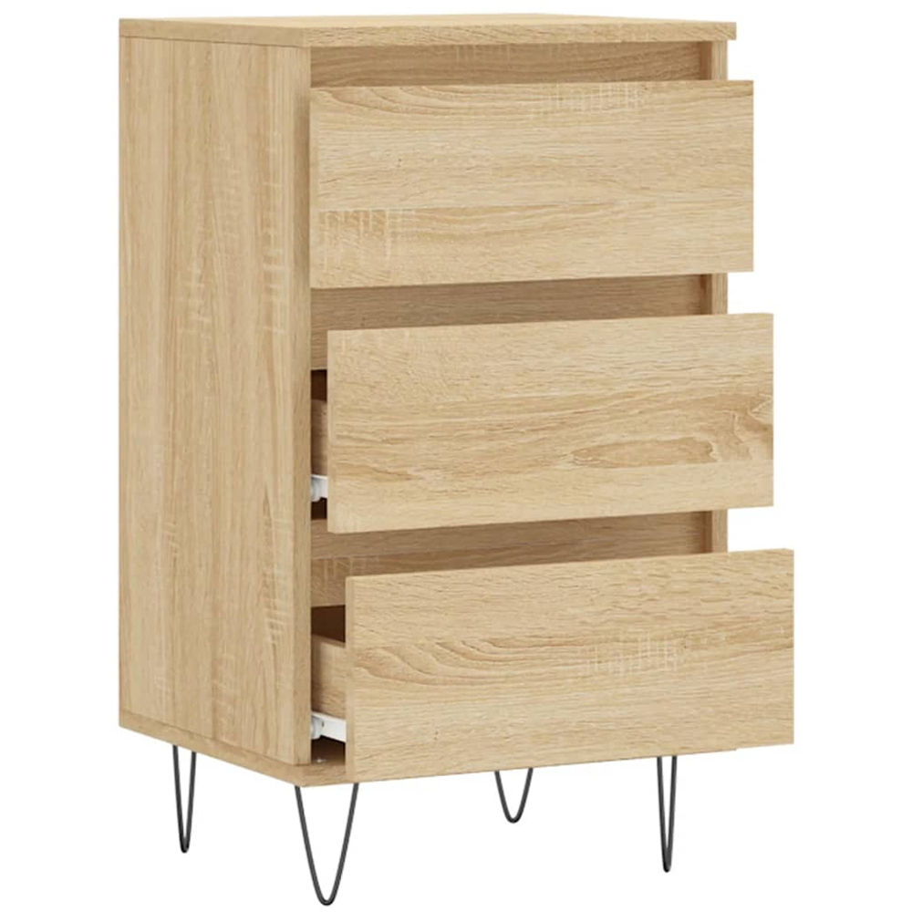 vidaXL 3 Drawer Sonoma Oak Sideboard Image 6
