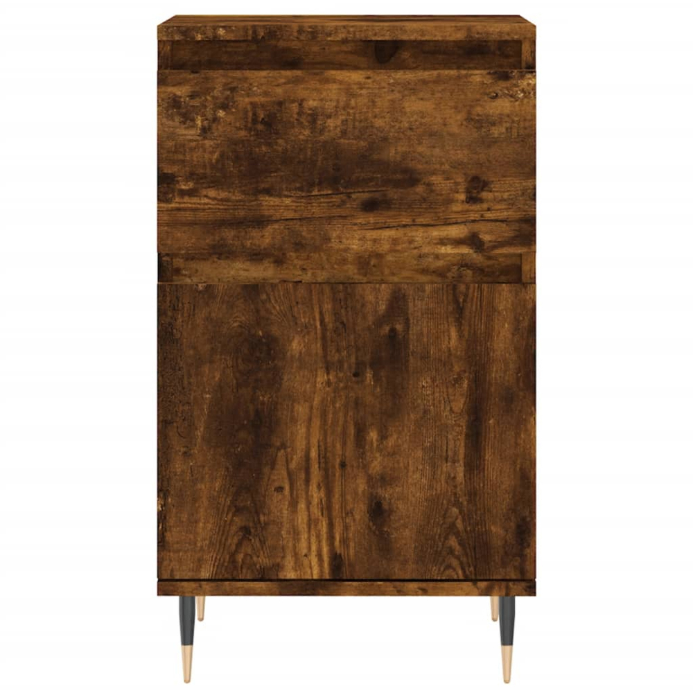 vidaXL Single Door Single Drawer Smoked Oak Sideboard Image 5