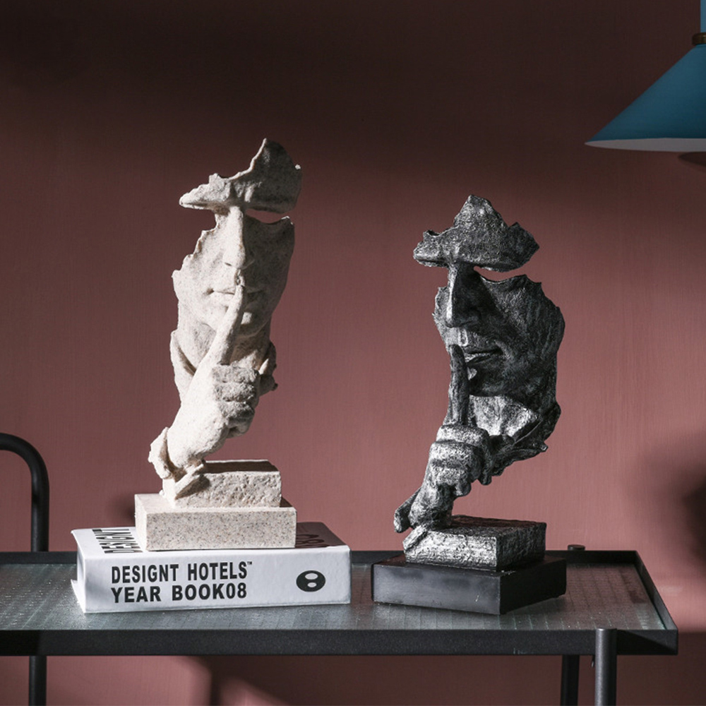 Living and Home Creative Silence is Golden Figurine Tabletop Decor Image 4