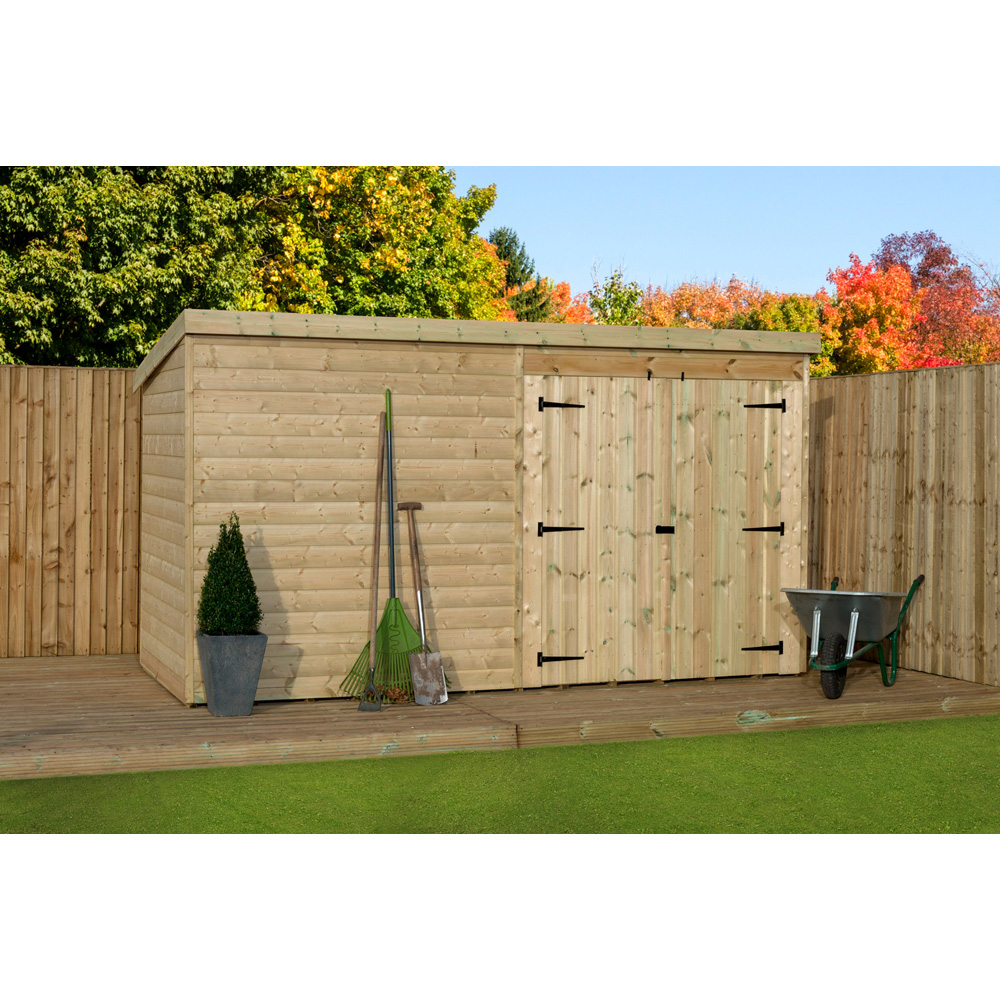 Empire Sheds 4000 12 x 5ft Double Door Tongue and Groove Pent Garden Shed Image 2