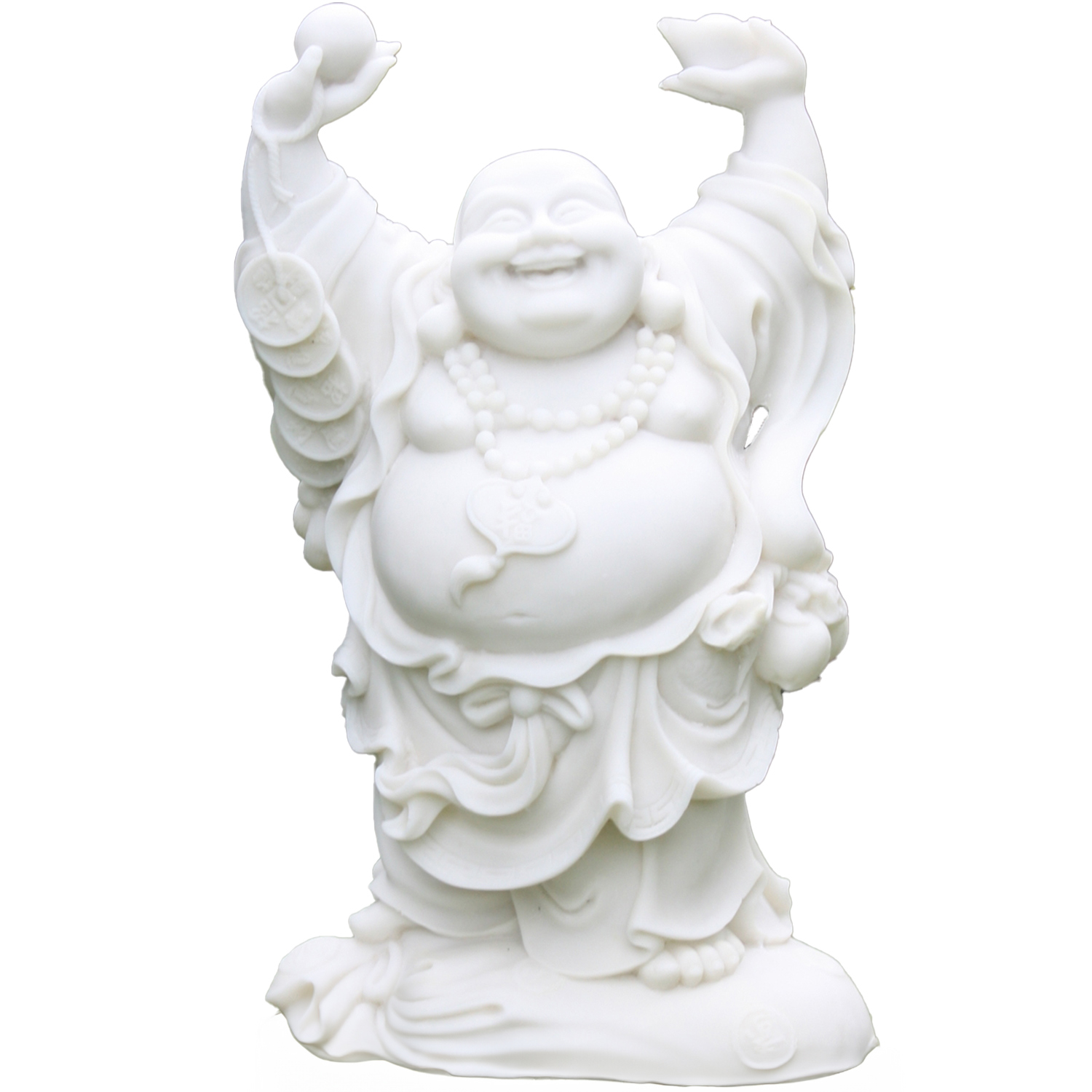Enigma White Hands Up Buddha Ornament Image 1