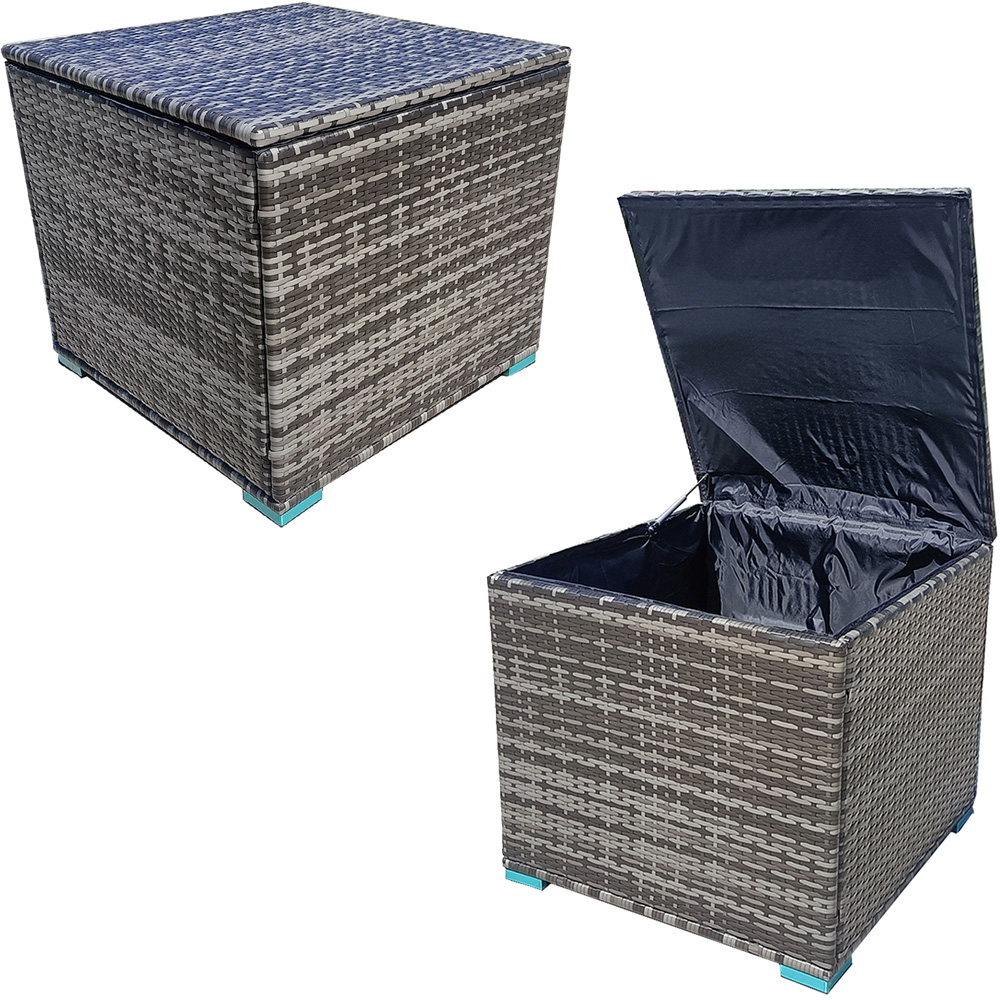 Furniture One Grey Rattan Garden Storage Box with Lid 330L Image 3