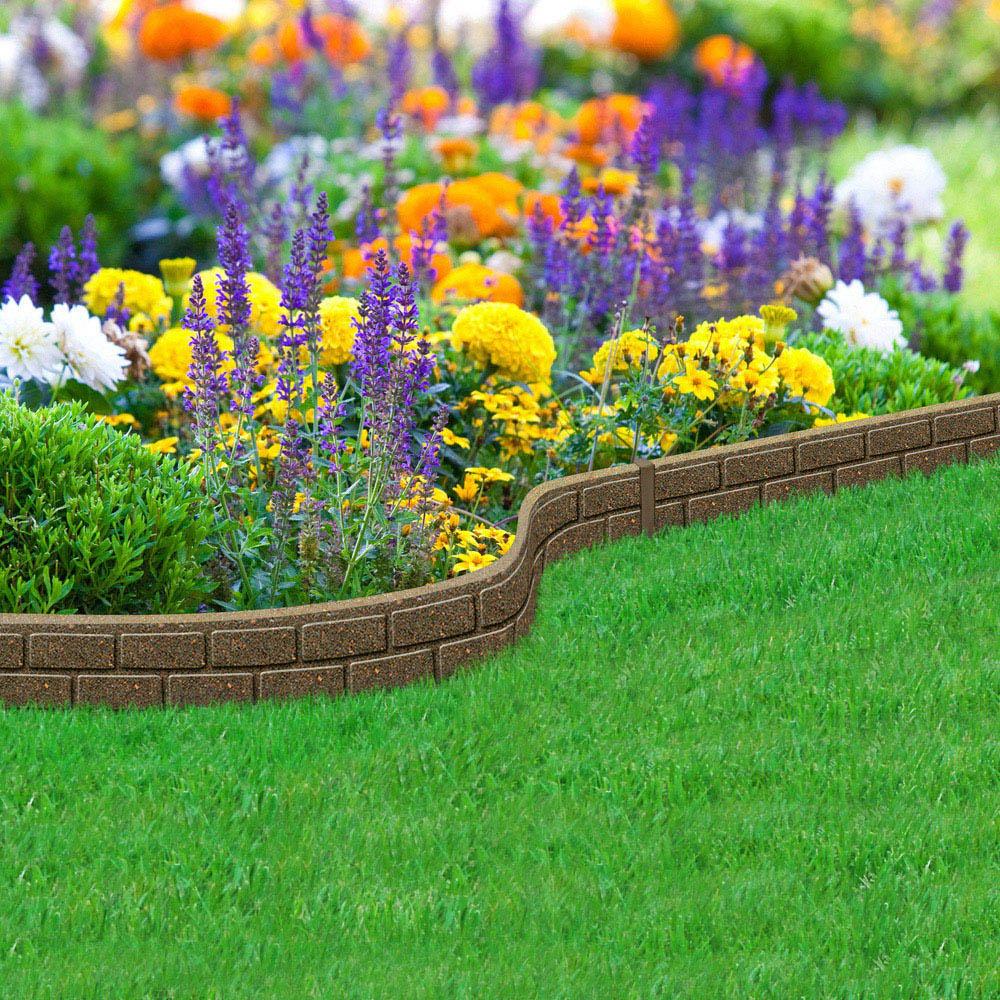 Nicoman Brown Brick Effect Garden Border 1.2m 2 Pack Image 2