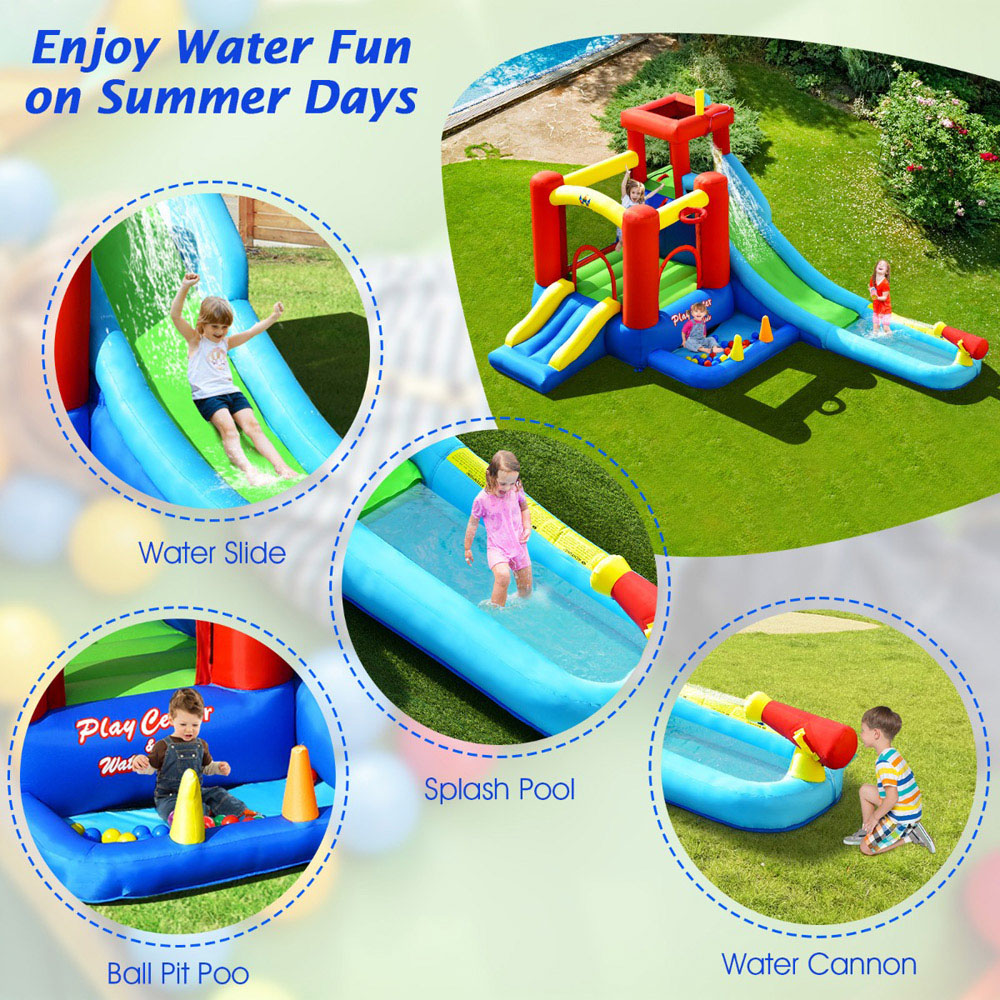 Costway 9 in 1 Inflatable Water Slide with Trampoline Image 7