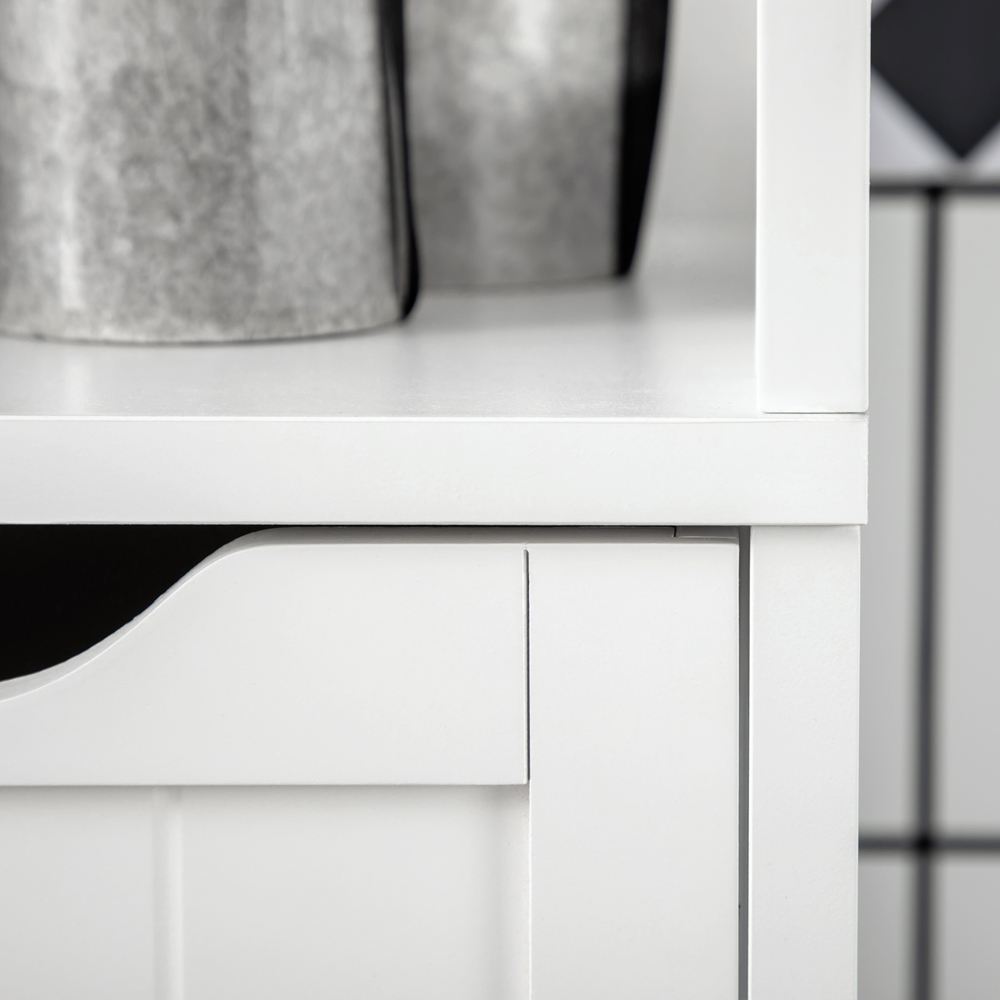HOMCOM 3 Drawer 2 Open Shelf White Slim Bathroom Storage Unit Image 2