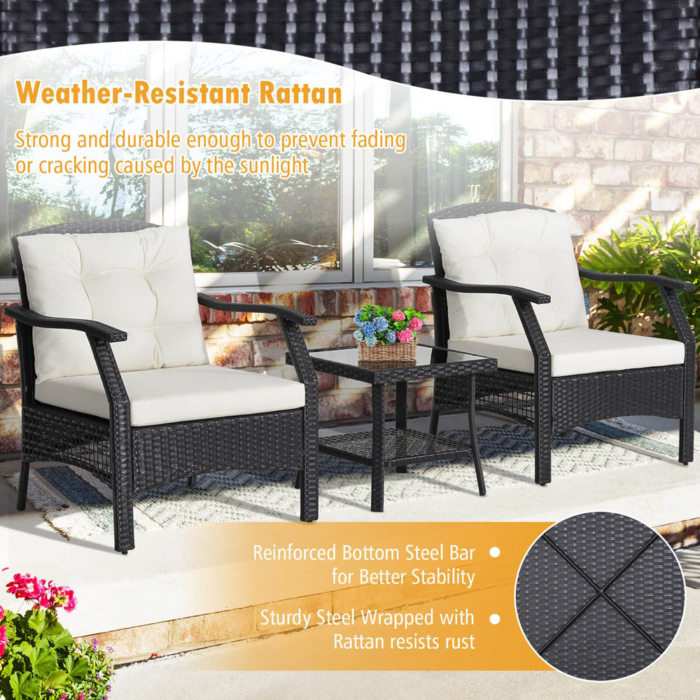 Costway 2 Seater Rattan Garden Lounge Set Image 6