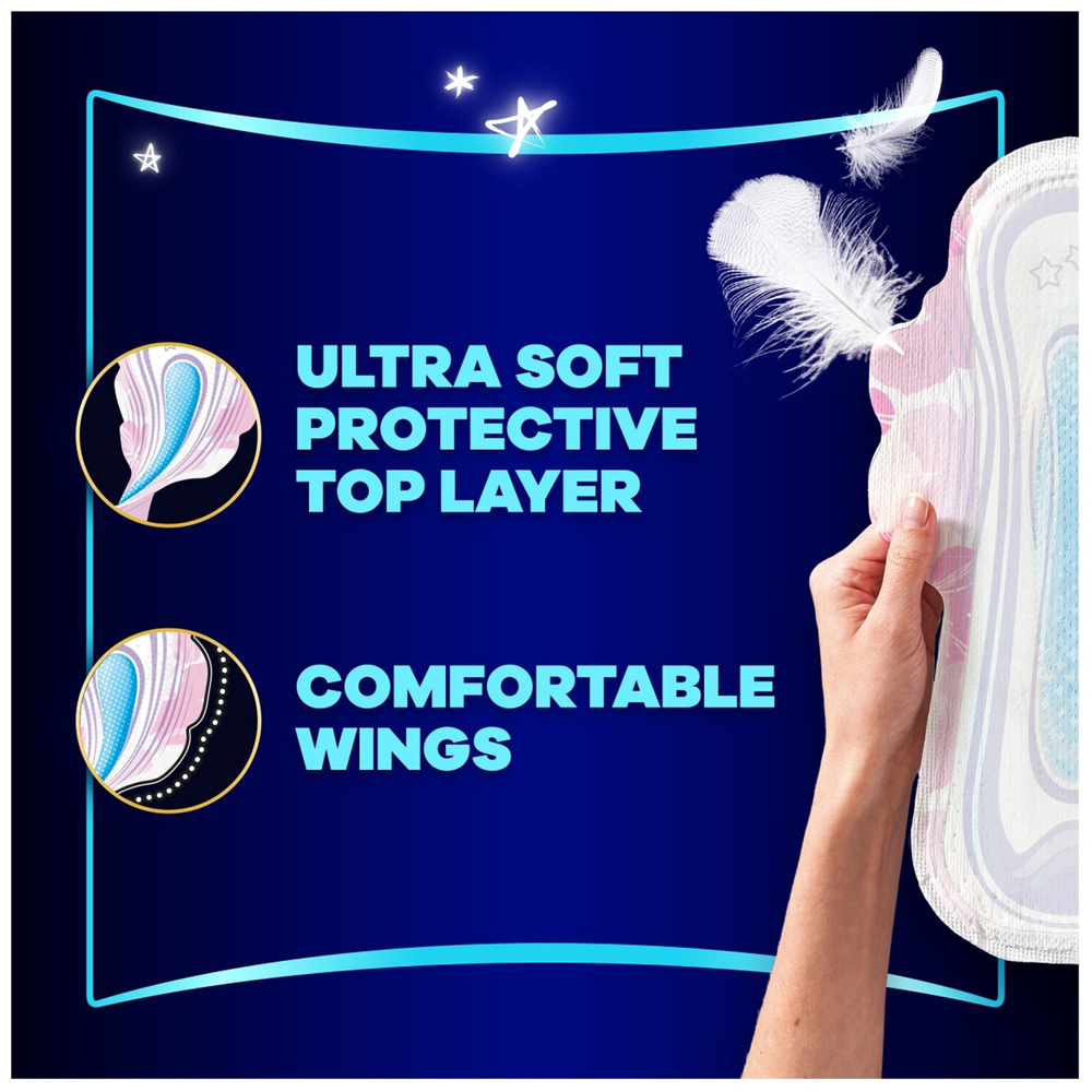 Always Platinum Night Sanitary Pads with Wings 7 Image 3