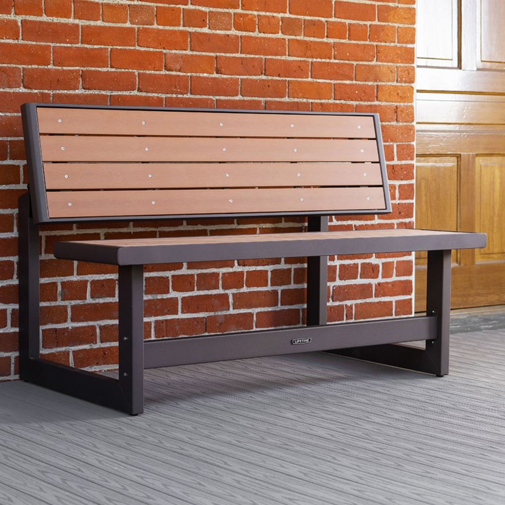 Lifetime Products Convertible Bench Walnut Brown Image 1
