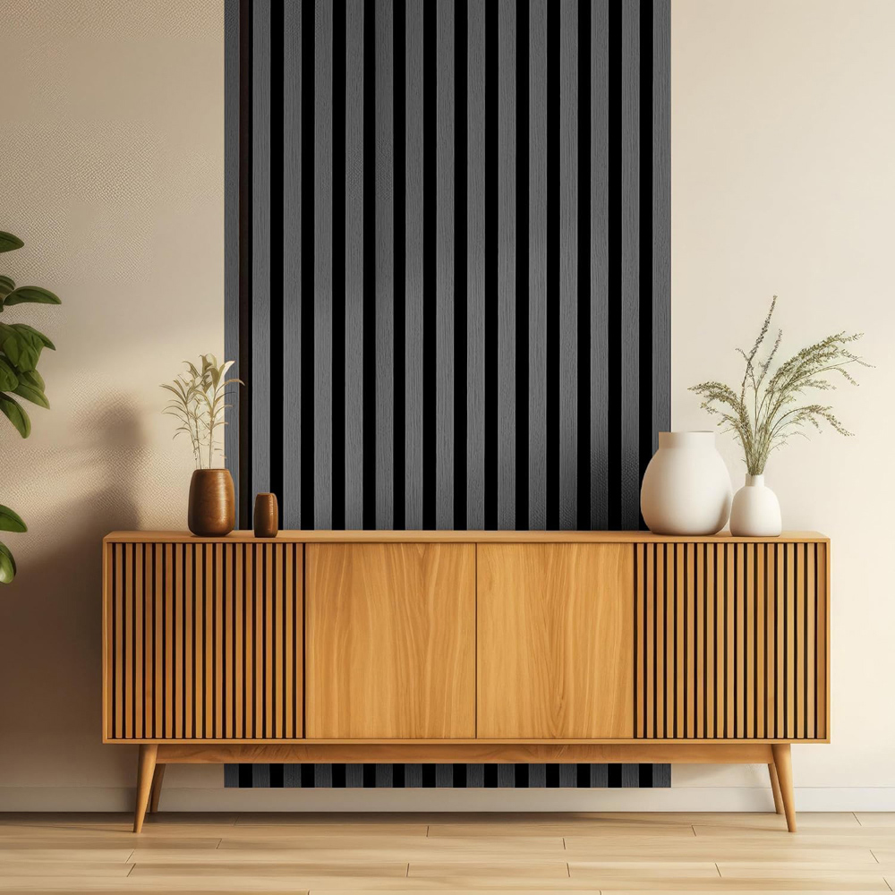 Home Treats Grey Oak Wooden 3D Acoustic Wall Panel 60 x 240cm Image 6