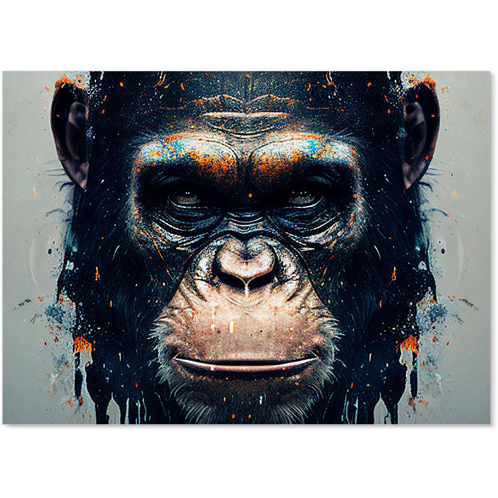 Warren Reed Designer Splashart Gorilla Face Glass Kitchen Splashback 65 x 90cm Image 2