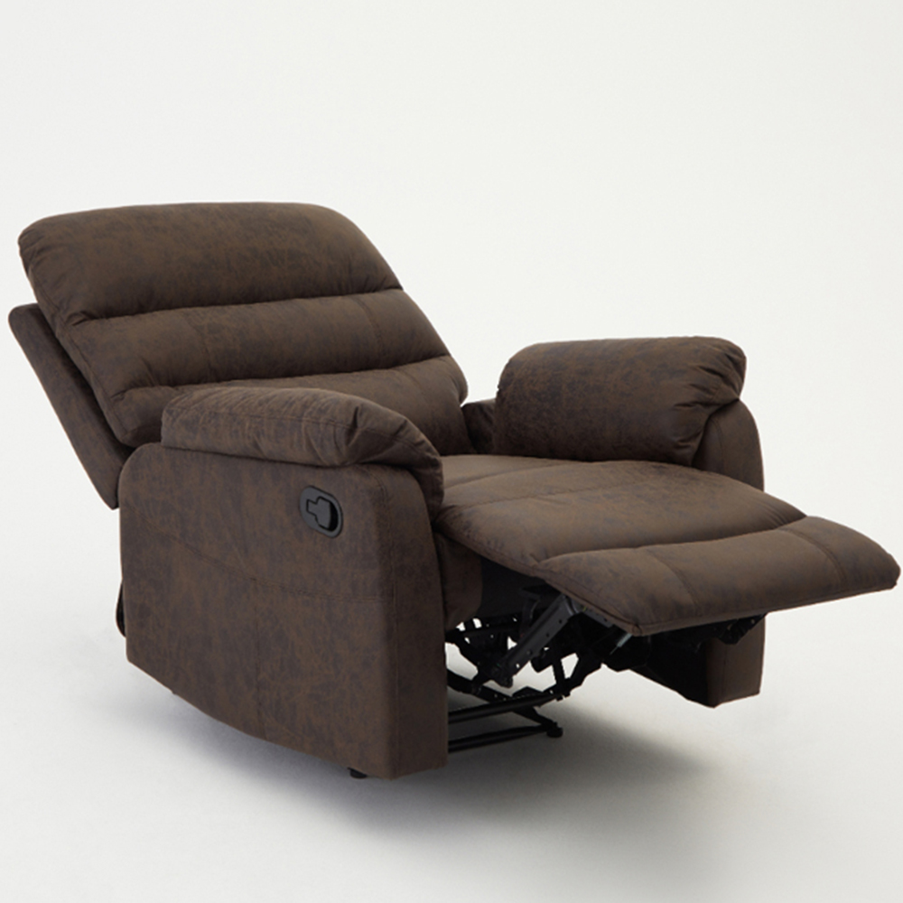 Home Detail Maxwell Brown Air Leather Manual Recliner Armchair Image 5