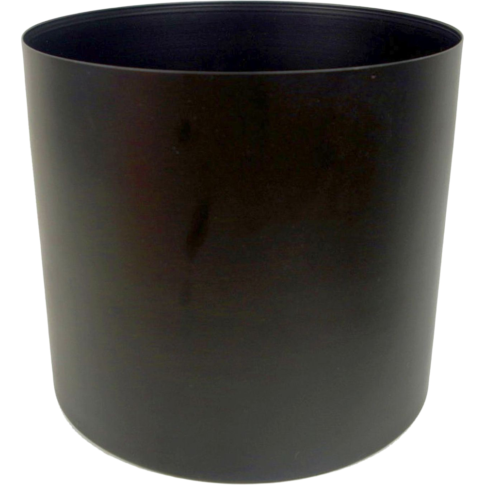 Leaf Smooth Black Modern Metal Planter 18cm Image