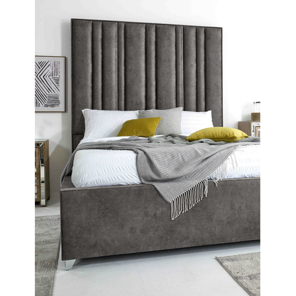 Eleganza Madrid Super King Size Grey Oakland Fabric Bed Frame Image 2