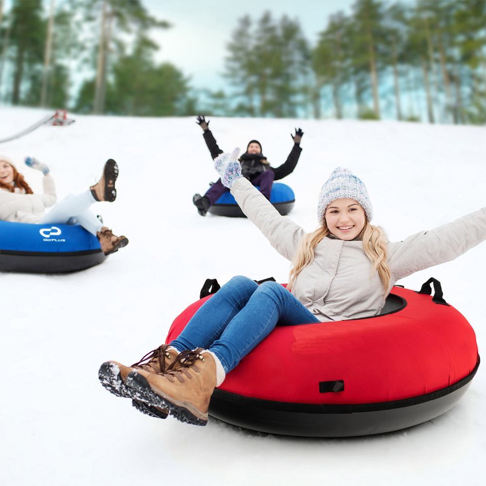 Costway Red Heavy Duty Snow Tube with Seat Cushion Image 2