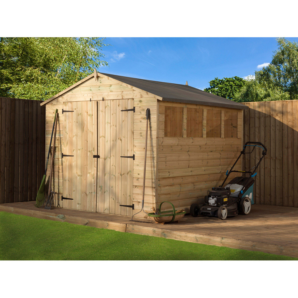 Empire Sheds 9800 8 x 8ft Double Door Tongue and Groove Apex Garden Shed Image 2