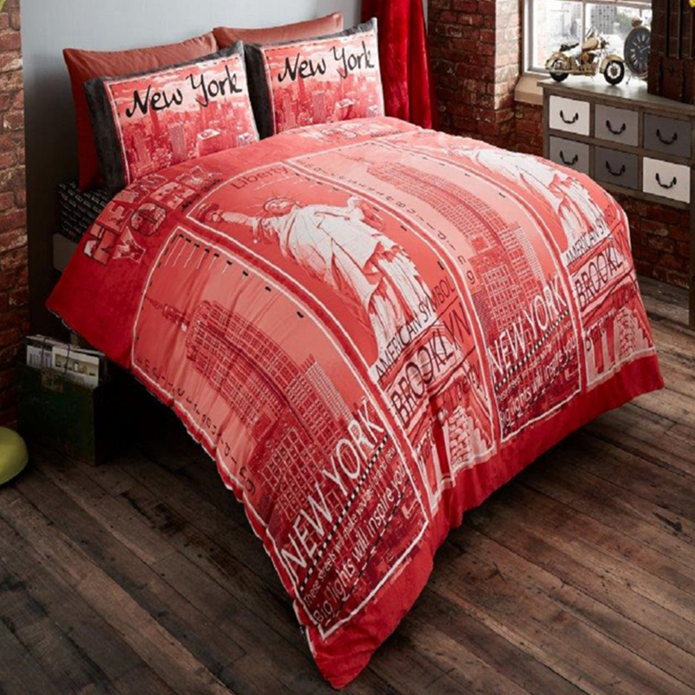 Smart Living Double Red Inspire Duvet Set Image 1