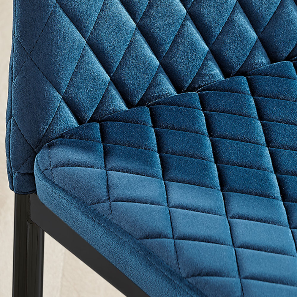 Furniturebox Lucia Valera 6 Seater Dining Set Grey Gloss Navy and Black Image 6