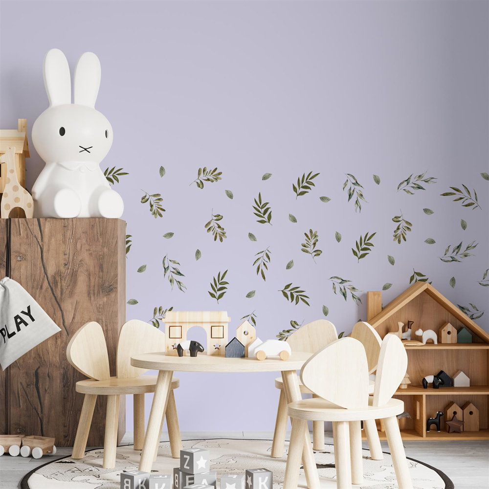 Walplus Green Leaves Flower Theme Wall Stickers Image 3