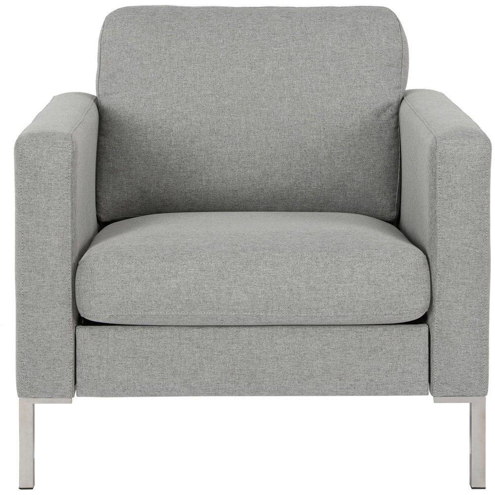 Dorel Fabry Grey Linen Upholstered Accent Chair Image 3