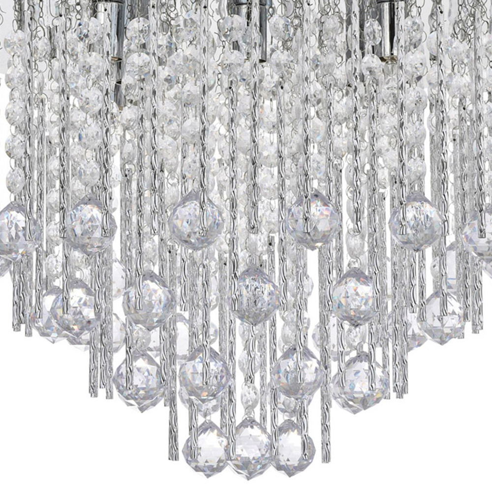 Silver Spiral Crystal 8 Light Chandelier Image 4